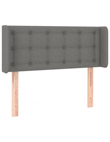 Testiera ad Orecchio Grigio Scuro 83x16x78/88 cm in Tessuto