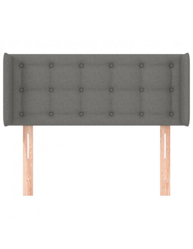 Testiera ad Orecchio Grigio Scuro 83x16x78/88 cm in Tessuto