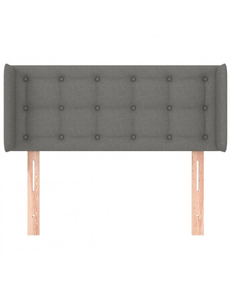Testiera ad Orecchio Grigio Scuro 93x16x78/88 cm in Tessuto