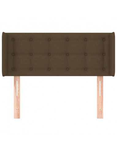 Testiera ad Orecchio Marrone Scuro 93x16x78/88 cm in Tessuto