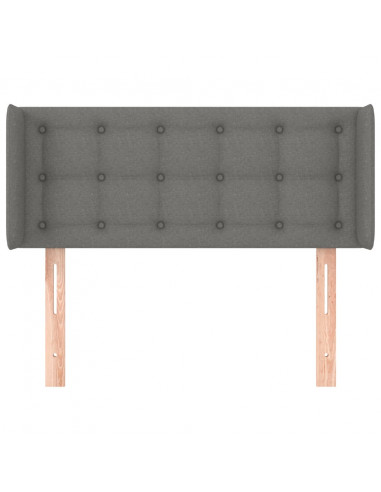 Testiera ad Orecchio Grigio Scuro 103x16x78/88 cm in Tessuto