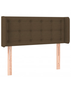 Testiera ad Orecchio Marrone Scuro 103x16x78/88 cm in Tessuto 2