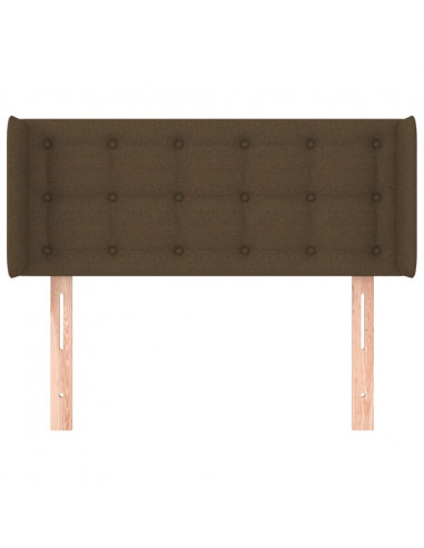 Testiera ad Orecchio Marrone Scuro 103x16x78/88 cm in Tessuto