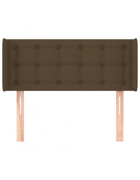 Testiera ad Orecchio Marrone Scuro 103x16x78/88 cm in Tessuto