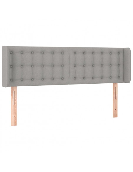 Testiera ad Orecchio Grigio Chiaro 147x16x78/88 cm in Tessuto