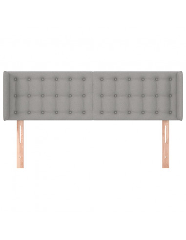 Testiera ad Orecchio Grigio Chiaro 147x16x78/88 cm in Tessuto