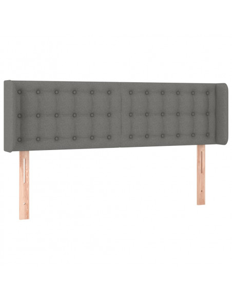 Testiera ad Orecchio Grigio Scuro 147x16x78/88 cm in Tessuto