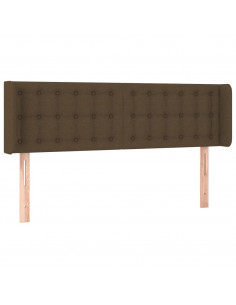 Testiera ad Orecchio Marrone Scuro 147x16x78/88 cm in Tessuto 2