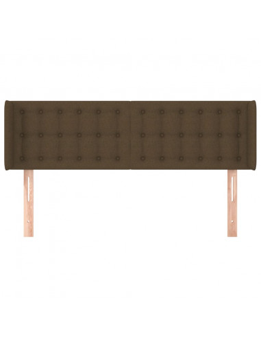 Testiera ad Orecchio Marrone Scuro 147x16x78/88 cm in Tessuto