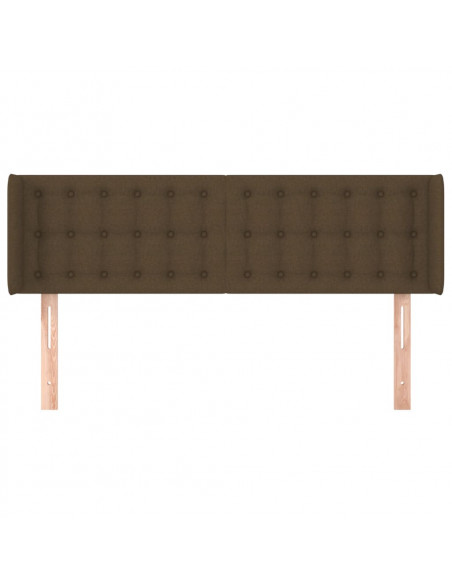 Testiera ad Orecchio Marrone Scuro 147x16x78/88 cm in Tessuto