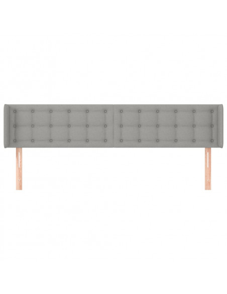 Testiera ad Orecchio Grigio Chiaro 203x16x78/88 cm in Tessuto