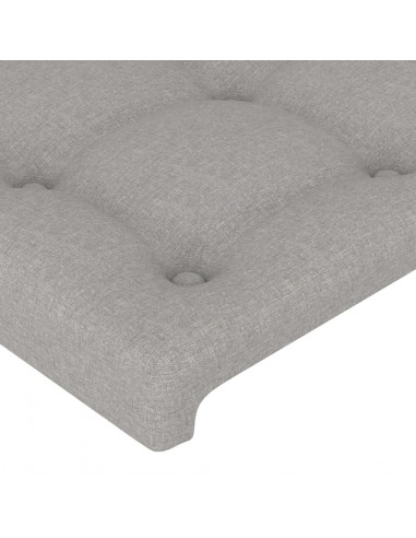 Testiera ad Orecchio Grigio Chiaro 203x16x78/88 cm in Tessuto