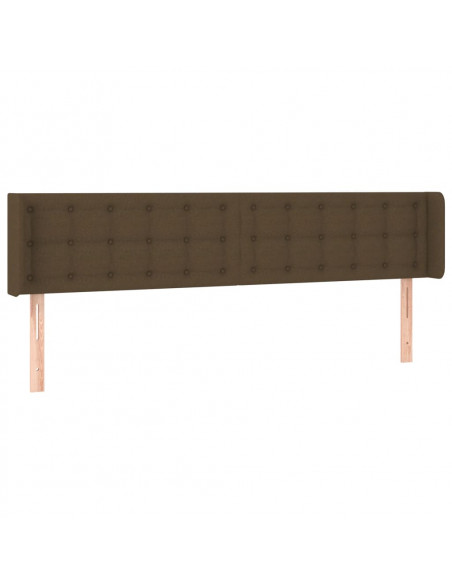 Testiera ad Orecchio Marrone Scuro 203x16x78/88 cm in Tessuto