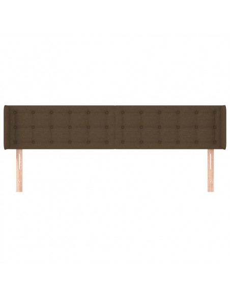 Testiera ad Orecchio Marrone Scuro 203x16x78/88 cm in Tessuto