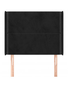 Testiera ad Orecchio Nera 103x16x118/128 cm in Velluto 2