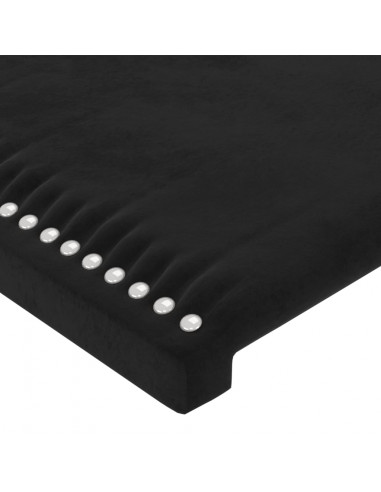 Testiera ad Orecchio Nera 103x16x118/128 cm in Velluto