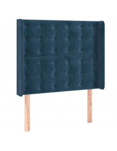 Testiera ad Orecchio Blu Scuro 103x16x118/128 cm in Velluto 2