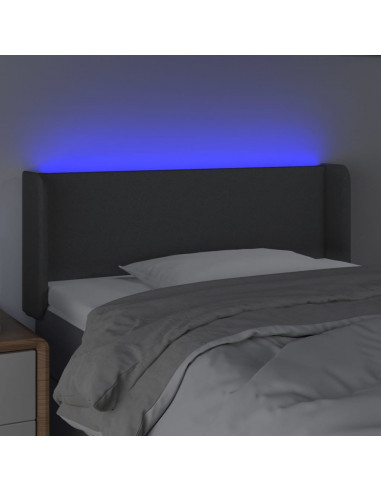 Testiera a LED Grigio Scuro 103x16x78/88 cm in Tessuto