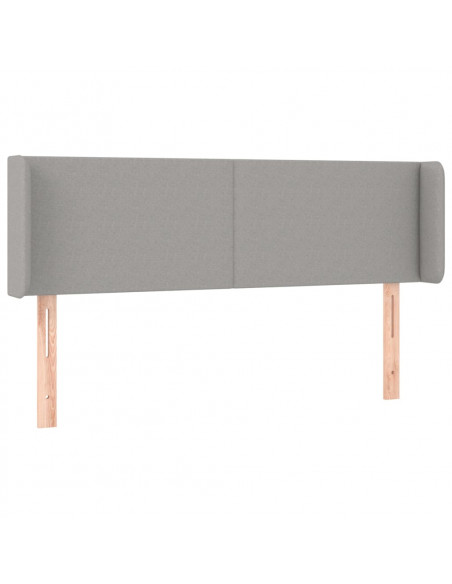 Testiera Grigio Chiaro a LED 147x16x78/88 cm in Tessuto