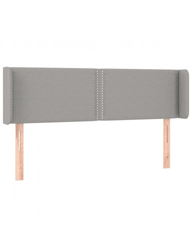 Testiera Grigio Chiaro a LED 147x16x78/88 cm in Tessuto