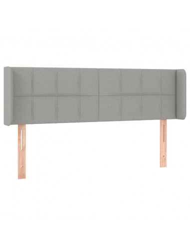 Testiera Grigio Chiaro a LED 147x16x78/88 cm in Tessuto