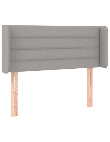 Testiera Grigio Chiaro a LED 103x16x78/88 cm in Tessuto