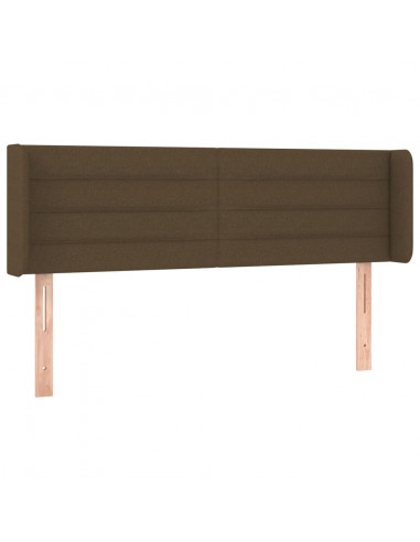 Testiera a LED Marrone Scuro 147x16x78/88 cm in Tessuto