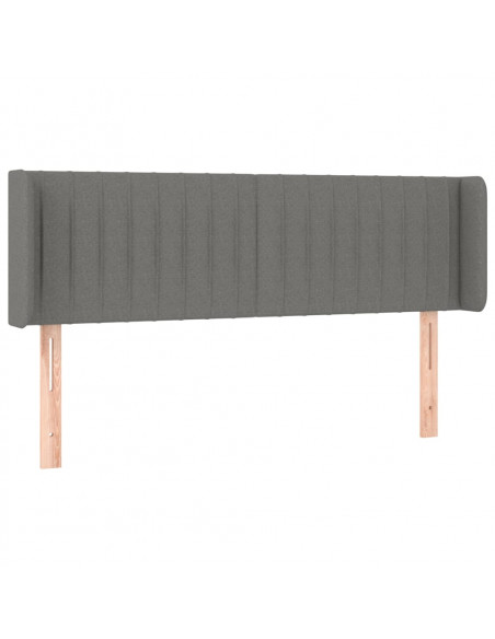 Testiera a LED Grigio Scuro 147x16x78/88 cm in Tessuto