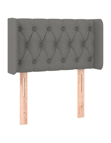 Testiera a LED Grigio Scuro 83x16x78/88 cm in Tessuto