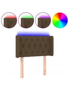 Testiera a LED Marrone Scuro 83x16x78/88 cm in Tessuto 2