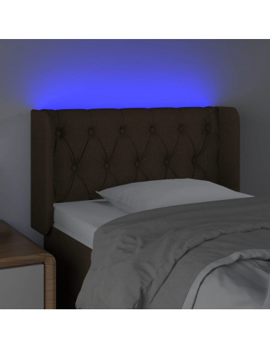 Testiera a LED Marrone Scuro 83x16x78/88 cm in Tessuto