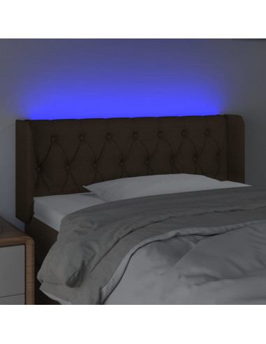 Testiera a LED Marrone Scuro 103x16x78/88 cm in Tessuto