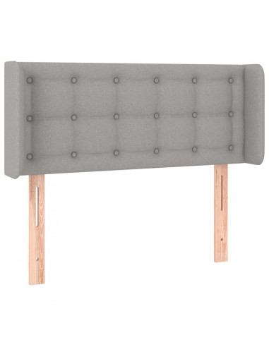 Testiera Grigio Chiaro a LED 93x16x78/88 cm in Tessuto