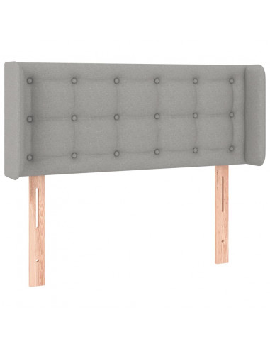 Testiera Grigio Chiaro a LED 103x16x78/88 cm in Tessuto