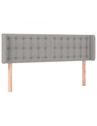 Testiera Grigio Chiaro a LED 147x16x78/88 cm in Tessuto