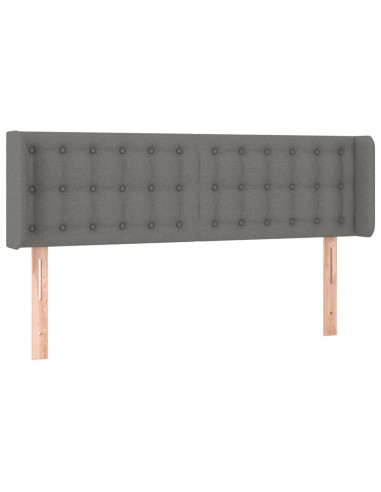 Testiera a LED Grigio Scuro 147x16x78/88 cm in Tessuto