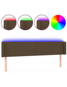 Testiera a LED Marrone Scuro 163x16x78/88 cm in Tessuto 2
