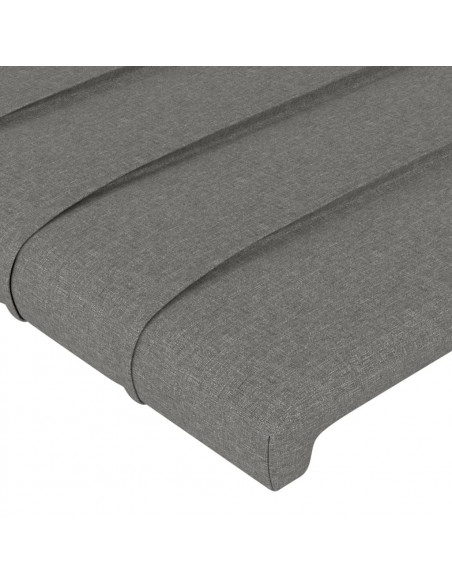 Testiera a LED Grigio Scuro 83x16x78/88 cm in Tessuto