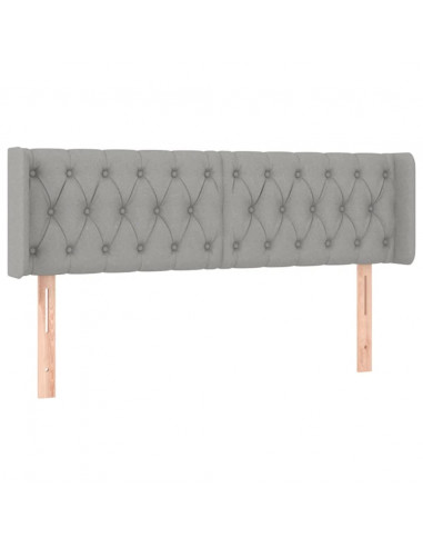 Testiera a LED Grigio Chiaro 163x16x78/88 cm in Tessuto