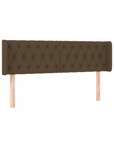 Testiera a LED Marrone Scuro 163x16x78/88 cm in Tessuto