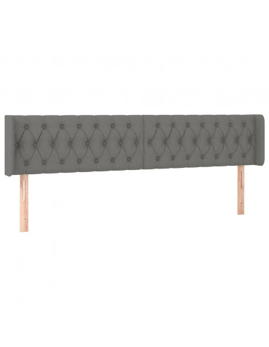 Testiera a LED Grigio Scuro 203x16x78/88 cm in Tessuto