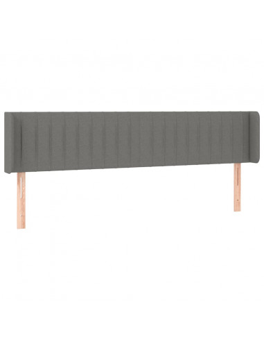 Testiera a LED Grigio Scuro 203x16x78/88 cm in Tessuto