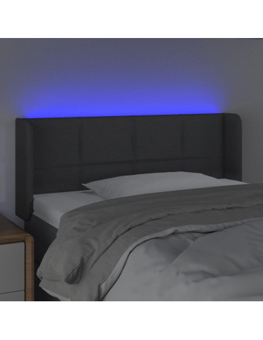 Testiera a LED Grigio Scuro 103x16x78/88 cm in Tessuto