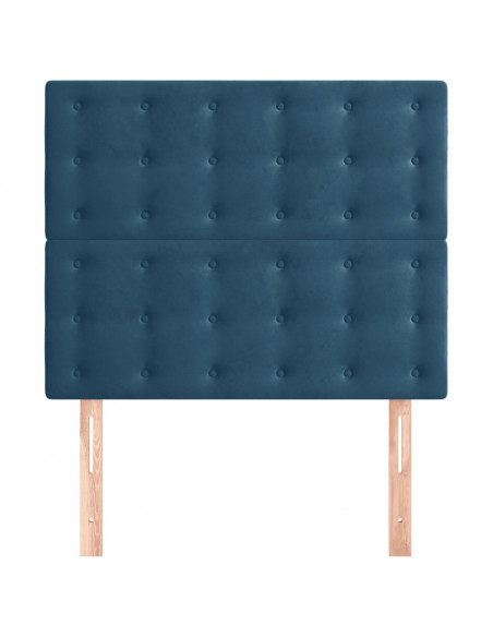 Testiere 2 pz Blu Scuro 100x5x78/88 cm in Velluto
