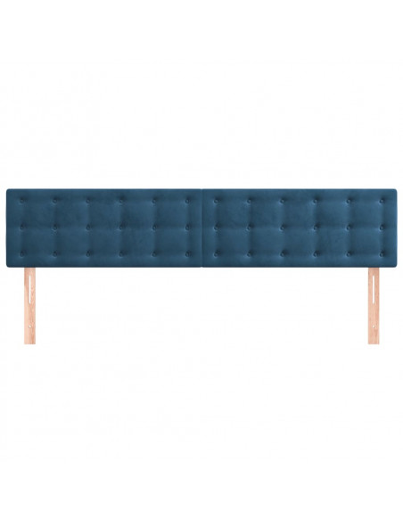 Testiere 2 pz Blu Scuro 100x5x78/88 cm in Velluto