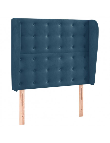 Testiera ad Orecchio Blu Scuro 103x23x118/128 cm in Velluto