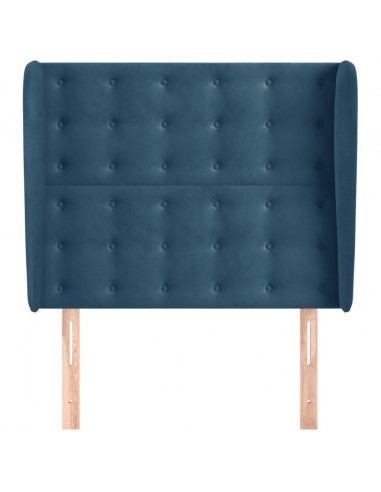 Testiera ad Orecchio Blu Scuro 103x23x118/128 cm in Velluto