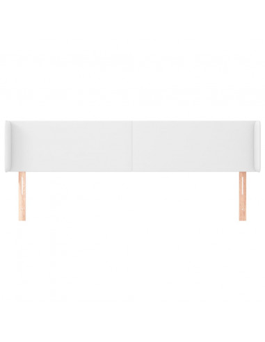 Testiera ad Orecchio Bianca 183x16x78/88 cm in Similpelle