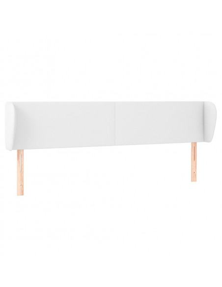 Testiera ad Orecchio Bianca 183x23x78/88 cm in Similpelle