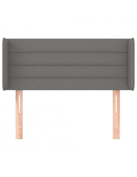 Testiera ad Orecchio Grigio Scuro 103x16x78/88 cm in Tessuto
